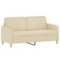 vidaXL 2-tlg. Sofagarnitur mit Kissen Creme Stoff vidaXL 2-tlg. Sofagarnitur mit Kissen Creme Stoff