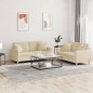 vidaXL 2-tlg. Sofagarnitur mit Kissen Creme Stoff vidaXL 2-tlg. Sofagarnitur mit Kissen Creme Stoff