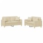 vidaXL 2-tlg. Sofagarnitur mit Kissen Creme Stoff vidaXL 2-tlg. Sofagarnitur mit Kissen Creme Stoff
