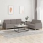 vidaXL 2-tlg. Sofagarnitur mit Kissen Taupe Stoff vidaXL 2-tlg. Sofagarnitur mit Kissen Taupe Stoff