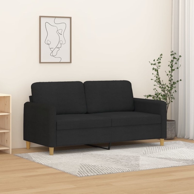 vidaXL 2-Sitzer-Sofa Schwarz 140 cm Stoff vidaXL 2-Sitzer-Sofa Schwarz 140 cm Stoff