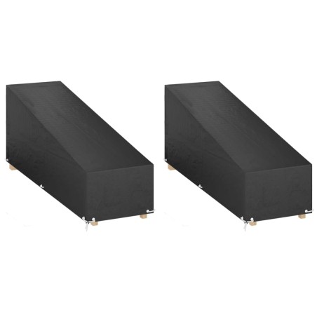 vidaXL Abdeckungen für Sonnenliegen 2 Stk. 12 Ösen 205x75x40/70 cm