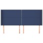 vidaXL Kopfteil mit Ohren Blau 163x16x118/128 cm Stoff