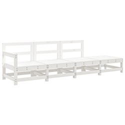 vidaXL 4-tlg. Garten-Lounge-Set Weiß Massivholz Kiefer