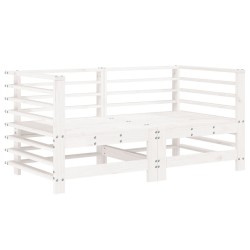 vidaXL Garten-Ecksofas 2 Stk. Weiß Massivholz Kiefer