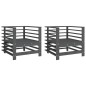 vidaXL Gartenstühle 2 Stk. Grau Massivholz Kiefer vidaXL Gartenstühle 2 Stk. Grau Massivholz Kiefer