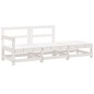 vidaXL 3-tlg. Garten-Lounge-Set Weiß Massivholz Kiefer vidaXL 3-tlg. Garten-Lounge-Set Weiß Massivholz Kiefer