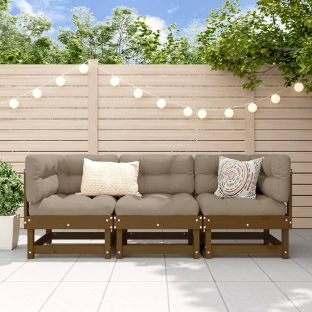 vidaXL 3-tlg. Garten-Lounge-Set Honigbraun Massivholz Kiefer