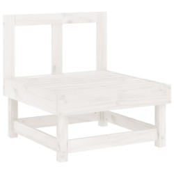 vidaXL Garten-Mittelsofa Weiß Massivholz Kiefer