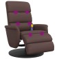 vidaXL Massagesessel mit Fußteil Braun Kunstleder vidaXL Massagesessel mit Fußteil Braun Kunstleder