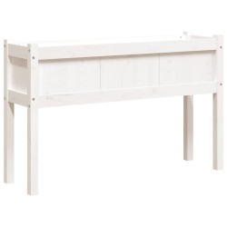 vidaXL Pflanzkübel mit Beinen Weiß 110x31x70 cm Massivholz Kiefer