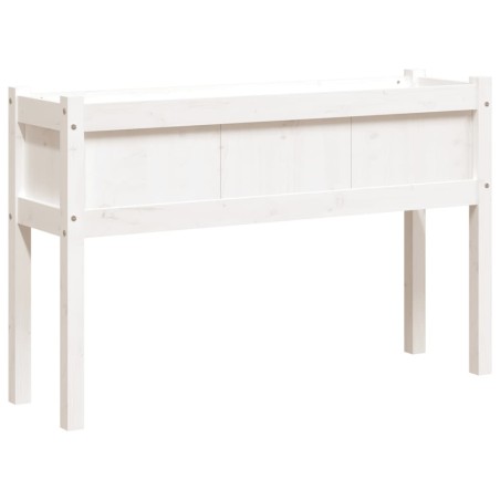 vidaXL Pflanzkübel mit Beinen Weiß 110x31x70 cm Massivholz Kiefer