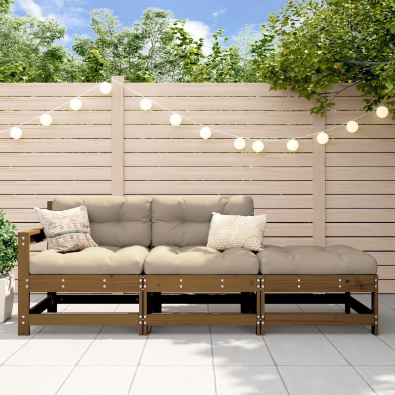 vidaXL 3-tlg. Garten-Lounge-Set Honigbraun Massivholz Kiefer vidaXL 3-tlg. Garten-Lounge-Set Honigbraun Massivholz Kiefer