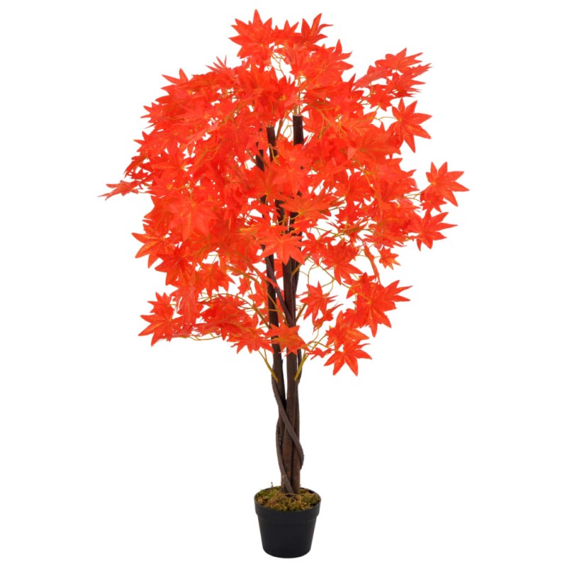 vidaXL Künstliche Pflanze Ahornbaum mit Topf Rot 120 cm vidaXL Künstliche Pflanze Ahornbaum mit Topf Rot 120 cm
