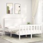 vidaXL Massivholzbett mit Kopfteil Weiß 120x200 cm vidaXL Massivholzbett mit Kopfteil Weiß 120x200 cm