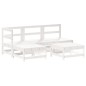 vidaXL 5-tlg. Garten-Lounge-Set Weiß Massivholz Kiefer vidaXL 5-tlg. Garten-Lounge-Set Weiß Massivholz Kiefer