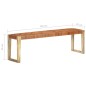 vidaXL Bank 150 cm Braun Echtleder und Massivholz Mango vidaXL Bank 150 cm Braun Echtleder und Massivholz Mango