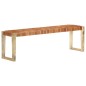 vidaXL Bank 150 cm Braun Echtleder und Massivholz Mango vidaXL Bank 150 cm Braun Echtleder und Massivholz Mango