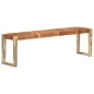 vidaXL Bank 150 cm Braun Echtleder und Massivholz Mango vidaXL Bank 150 cm Braun Echtleder und Massivholz Mango