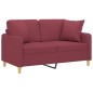 vidaXL 2-Sitzer-Sofa mit Zierkissen Weinrot 120 cm Stoff vidaXL 2-Sitzer-Sofa mit Zierkissen Weinrot 120 cm Stoff