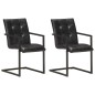 vidaXL Freischwinger 2 Stk. Schwarz Echtleder vidaXL Freischwinger 2 Stk. Schwarz Echtleder