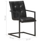 vidaXL Freischwinger 2 Stk. Schwarz Echtleder vidaXL Freischwinger 2 Stk. Schwarz Echtleder
