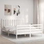 vidaXL Massivholzbett mit Kopfteil Weiß 160x200 cm vidaXL Massivholzbett mit Kopfteil Weiß 160x200 cm
