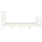 vidaXL Massivholzbett mit Kopfteil Weiß 160x200 cm vidaXL Massivholzbett mit Kopfteil Weiß 160x200 cm