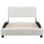 vidaXL Bett mit Memoryschaum-Matratze Weiß Kunstleder 90×200 cm vidaXL Bett mit Memoryschaum-Matratze Weiß Kunstleder 90×200 cm