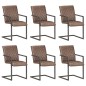 vidaXL Freischwinger 6 Stk. Braun Echtleder vidaXL Freischwinger 6 Stk. Braun Echtleder
