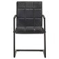 vidaXL Freischwinger 4 Stk. Schwarz Echtleder vidaXL Freischwinger 4 Stk. Schwarz Echtleder