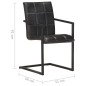 vidaXL Freischwinger 4 Stk. Schwarz Echtleder vidaXL Freischwinger 4 Stk. Schwarz Echtleder