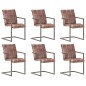 vidaXL Freischwinger 6 Stk. Braun Echtleder vidaXL Freischwinger 6 Stk. Braun Echtleder