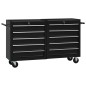 vidaXL Werkstattwagen mit 5 Schubladen Schwarz 69x33x77 cm Stahl vidaXL Werkstattwagen mit 5 Schubladen Schwarz 69x33x77 cm Stahl