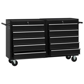 vidaXL Werkstattwagen mit 5 Schubladen Schwarz 69x33x77 cm Stahl 