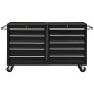 vidaXL Werkstattwagen mit 5 Schubladen Schwarz 69x33x77 cm Stahl vidaXL Werkstattwagen mit 5 Schubladen Schwarz 69x33x77 cm Stahl