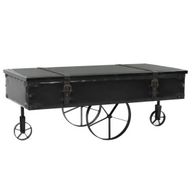 vidaXL Couchtisch mit Rollen Schwarz 110x52x43 cm Holzwerkstoff 