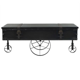 vidaXL Couchtisch mit Rollen Schwarz 110x52x43 cm Holzwerkstoff 
