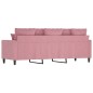 vidaXL 3-Sitzer-Sofa Rosa 180 cm Samt vidaXL 3-Sitzer-Sofa Rosa 180 cm Samt