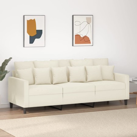 vidaXL 3-Sitzer-Sofa Creme 180 cm Samt