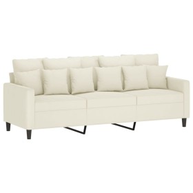 vidaXL 3-Sitzer-Sofa Creme 180 cm Samt