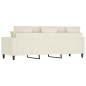 vidaXL 3-Sitzer-Sofa Creme 180 cm Samt vidaXL 3-Sitzer-Sofa Creme 180 cm Samt