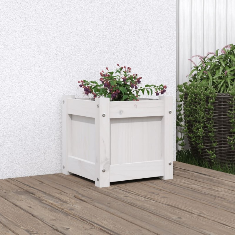 vidaXL Pflanzkübel Weiß 31x31x31 cm Massivholz Kiefer vidaXL Pflanzkübel Weiß 31x31x31 cm Massivholz Kiefer