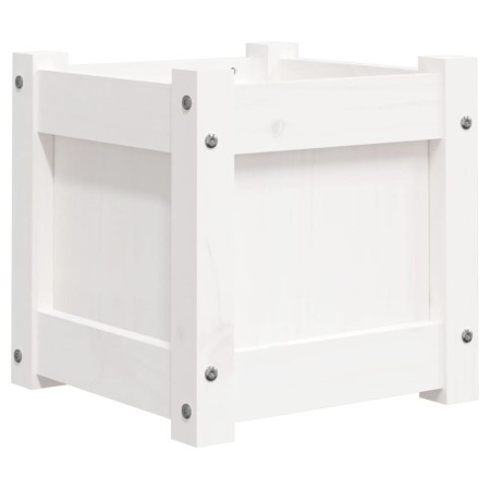 vidaXL Pflanzkübel Weiß 31x31x31 cm Massivholz Kiefer