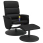 vidaXL Massagesessel mit Fußhocker Schwarz Kunstleder vidaXL Massagesessel mit Fußhocker Schwarz Kunstleder