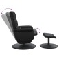 vidaXL Massagesessel mit Fußhocker Schwarz Kunstleder vidaXL Massagesessel mit Fußhocker Schwarz Kunstleder