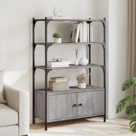 vidaXL Bücherregal 3 Fächer Grau Sonoma 70x30x109,5 cm Holzwerkstoff