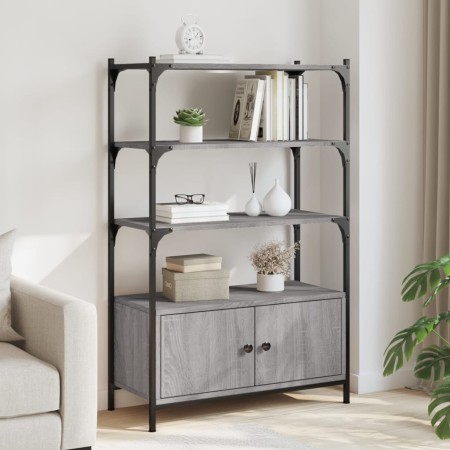 vidaXL Bücherregal 3 Fächer Grau Sonoma 70x30x109,5 cm Holzwerkstoff