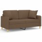 vidaXL 2-Sitzer-Sofa mit Zierkissen Braun 140 cm Stoff vidaXL 2-Sitzer-Sofa mit Zierkissen Braun 140 cm Stoff