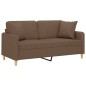 vidaXL 2-Sitzer-Sofa mit Zierkissen Braun 140 cm Stoff vidaXL 2-Sitzer-Sofa mit Zierkissen Braun 140 cm Stoff